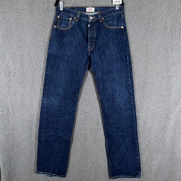 Levi's 501 Straight Leg Button Fly Jeans - Men's Size 33*33 - Blue - Picture 1 of 7